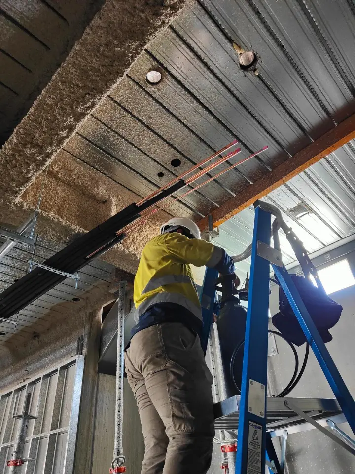 Commercial pipe up in progress